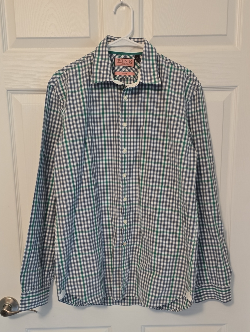 Pink By Thomas Pink Blue & Green Gingham Button-Down Shirt XL